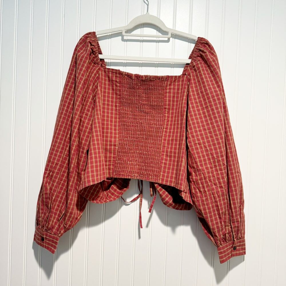 Levis Devin Red Plaid Cropped Top Plus Size 2X - Picture 7 of 7